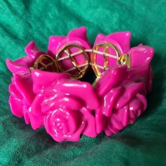 Tutti Frutti Bracelet Bubblegum Pink Flowers Barbiecore - Picture 1 of 7